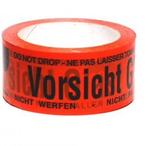 Rheita Signalband "Vorsicht Glas" 50 mm x 66 m, rot, 40 my