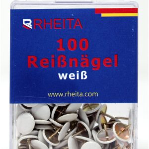 Rheita Reissnägel, weiß, 100 Stück in Klarsichtbox