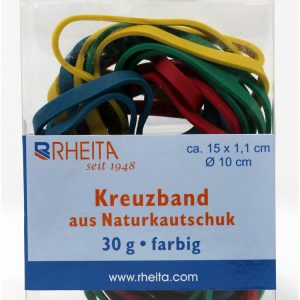 Rheita Kreuzband aus Naturkautschuk, farblich sortier