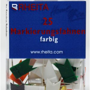 Rheita Markierungsfahnen, farblich sortiert, 25 Stück in Klarsichtbox mit Eurolochung