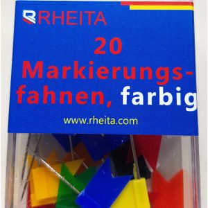 Rheita Markierungsfahnen, farblich sortiert, 20 Stück in Klarsichtbox mit Eurolochung