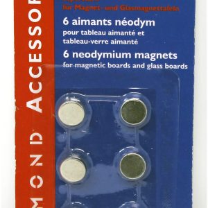 Rheita Magnete-Neodym N42 für Glas-Magnettafel 10 mm rund, silber, Tragfähigkeit 3 kg, 6 Stück auf Blisterkarte