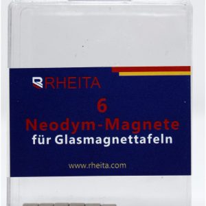 Rheita Magnete-Neodym N42 für Glas-Magnettafel 10 mm rund, silber, Tragfähigkeit 3 kg, 6 Stück in Klarsichtbox