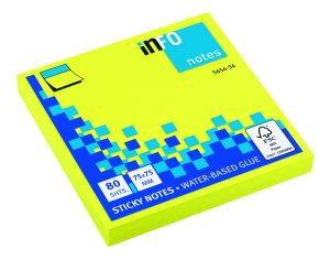 Haftnotizen brilliantgelb, Blattgröße 75 x 75 mm, 80 Blatt pro Block