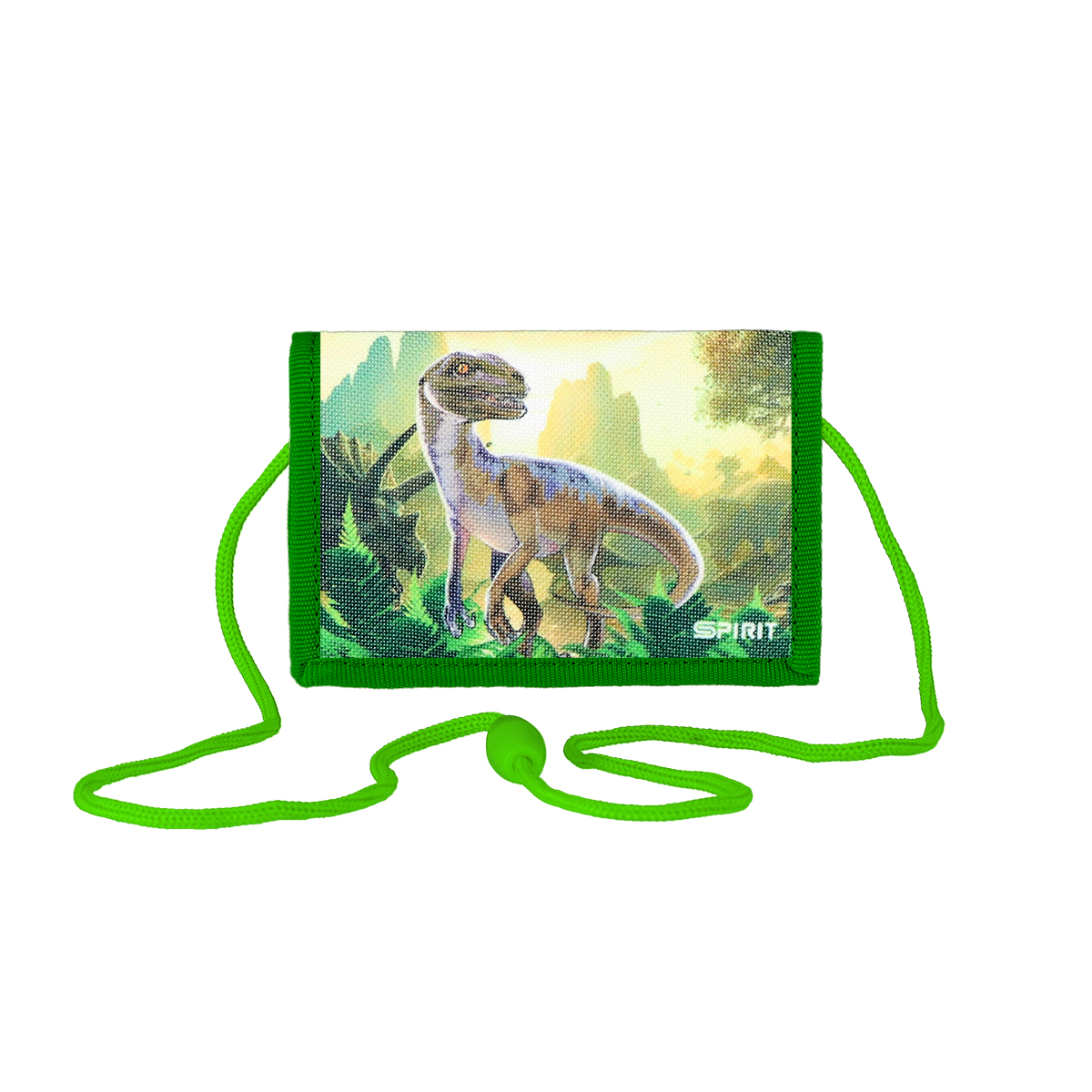 Geldbörse Kinder "Raptor", 12,5 x 8,5 cm (zusammengeklappt), Sicherheitsschlaufe, Sicherheitsfenster mit Reißverschluss, Schlüsselring, 1 Reißverschlussfach, Einschubfach, Scheinfach, abnehmbare Kordel, Klettverschluss zum Umklappen, Material: 100 % Polyester, perfekt für Kinderkarten, Schule oder auf Reisen