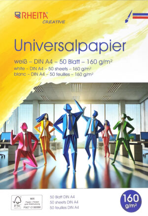 RHEITA Universalpapier, A4, 50 Blatt, weiß, FSC-Mix, 160g/m²
