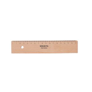 Rheita Holzlineal, naturbelassen, 17 cm, mit Tuschekante