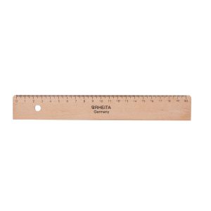 Rheita Holzlineal, naturbelassen, 20 cm, mit Tuschekante