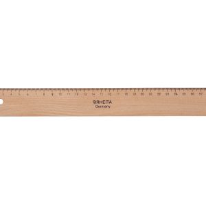 Rheita Holzlineal, naturbelassen, 30 cm, mit Tuschekante