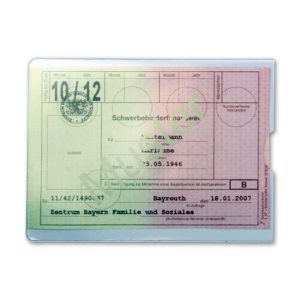 Rheita Ausweishülle für Behindertenausweis, transparent, Größe 115 x 155 mm, 180 µ