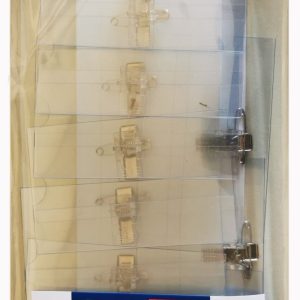 Rheita Namens-oder Visitenkartenschilder mit Clip und Nadel, aus PVC, transparent, 57 x 90 mm, 10er Pack