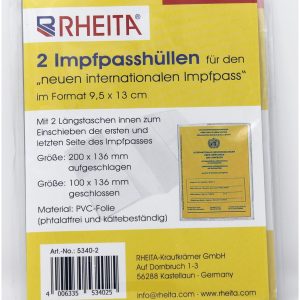 Rheita Impfpasshüllen im 2er Set für den neuen internationalen Impfpass, transparent, 200 x 136 mm