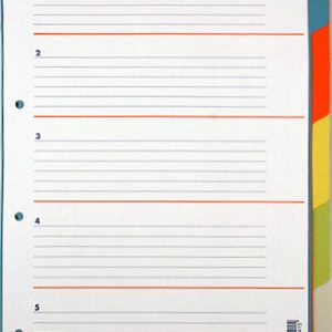 Rheita Papierregister 5 teilig, A4, 5-farbig, 180 g/m²