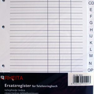 Rheita Adressen-Ersatzregister für Teleffonringbuch 5521-1, A5