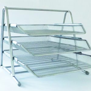 Rheita Dokumenten-Ablage "Mesh" ausMetall, silber, 3 Schübe,