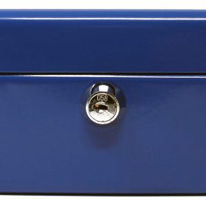 Rheita Geldkassette aus Metall mit Kunststoffeinsatz, blau