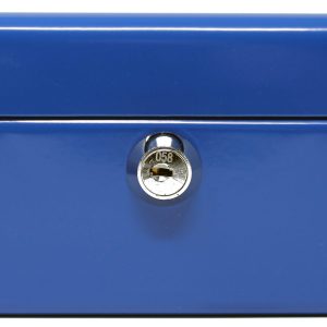 Rheita Geldkassette aus Metall mit Kunststoffeinsatz, blau