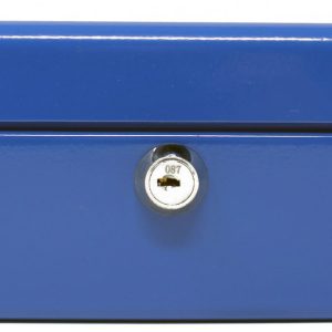 Rheita Geldkassette aus Metall mit Kunststoffeinsatz, blau