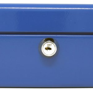 Rheita Geldkassette aus Metall mit Kunststoffeinsatz, blau