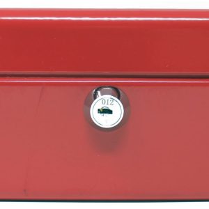 Rheita Geldkassette aus Metall mit Kunststoffeinsatz, rot