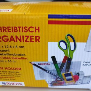 Rheita Schreibtischorganizer mit Klebefilmabroller, transparent