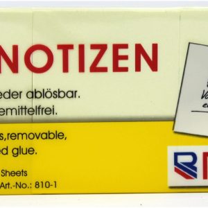 Rheita Haftnotizen, gelb, 50 x 40 mm, 100 Blatt, 3 x 100 Blatt foliert