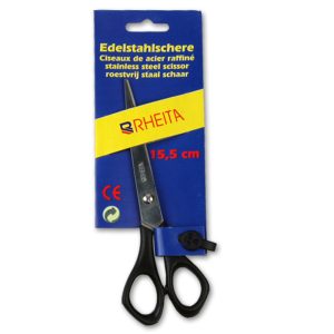 Rheita Büroschere aus Edelstahl 15,5 cm, schwarz-matt